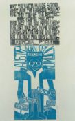 PAUL PETER PIECH two colour linocut poster - 'Human Rights and Justice for Aborigines' with