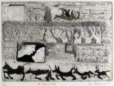 BEN PRITCHARD limited edition (6/24) etching with aquatint - title to margin 'At Last a Kiss',