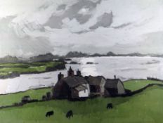 SIR KYFFIN WILLIAMS RA artist's proof colour print - Penrhyn Du farm, Aberffraw, signed fully in
