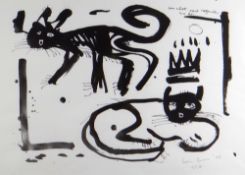 WILLIAM BROWN limited edition (15/17) monoprint - titled 'Un Chat Peut Regarder un Roi' (A Cat can
