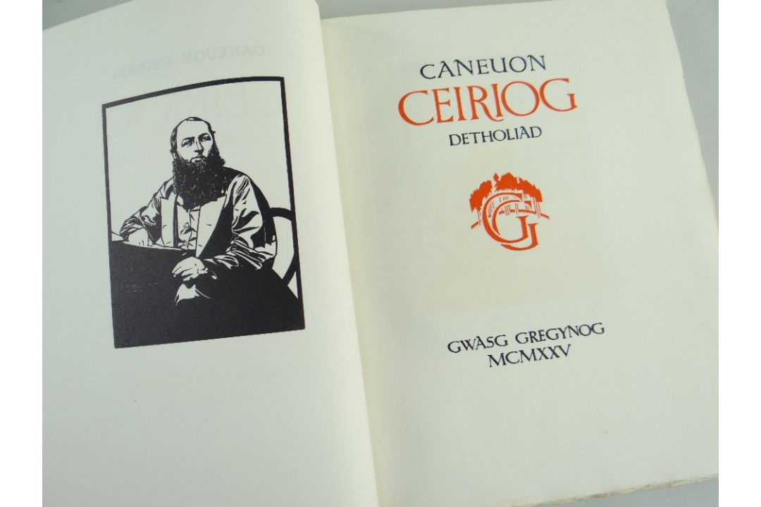 GREGYNOG PRESS VOLUME OF CANEUON CEIRIOG DETHOLIAD No.56, dated 1925, printed by Robert Ashwin - Image 1 of 3