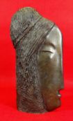 JOHN CLEAL bronze - profile of a Roman Goddess, entitled 'Juno', 28cms high Provenance: