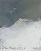 JOHN KNAPP-FISHER miniature oil on card - entitled verso 'Snow' with message, signed and dated 2007,