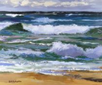 DONALD MCINTYRE acrylic - entitled verso 'Dark Sea Iona', signed, 49 x 60cms Provenance: from the