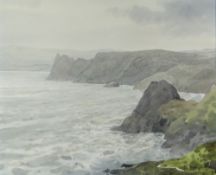 GARETH THOMAS watercolour - Gower coastline, signed and dated 1986, 33 x 41cms Provenance: from