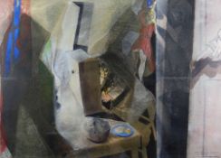 JOHN SELWAY watercolour and mixed media - homage to Dylan Thomas' poem 'Our Eunuch Dreams', with