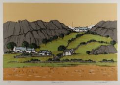 WILF ROBERTS artist's proof screenprint - Ynys Mon landscape, title to margin 'Glan-y-Gors', signed,