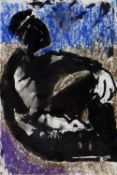 JOSEF HERMAN OBE RA mixed media - seated figure, 21 x 14cms Provenance: with Burstow & Hewett