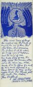 PAUL PETER PIECH limited edition (57/100) monoprint in blue - the famous passage spoken by John of