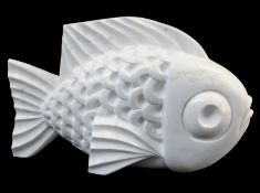 DARREN YEADON carrara marble sculpture - fish, 38cms high Provenance: consigned by artist via our