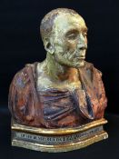 19TH CENTURY TERRACOTTA BUST OF ITALIAN POLITICIAN Niccolò da Uzzano (1359-1431) a politician of the