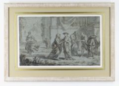 18TH CENTURY VENETIAN SCHOOL brown ink and grey wash on tinted paper - Classical figures