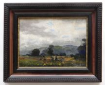 FERENC UJVARY (Hungarian, 1898-1971) oil on canvas - Gleaners, signed, 30 x 41cms Provenance: