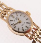 ROTARY 9CT GOLD LADIES WRISTWATCH, having 9ct gold gate link bracelet, 18.7gms