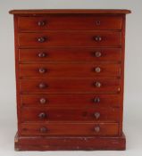 EIGHT DRAWER COLLECTORS CABINET OF VICTORIAN BUTTERFLIES, glazed drawers Condition: mostly poor,