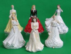 SIX ROYAL DOULTON FIGURINES, comprising HN5724 Wendy HN5854 Festive Stroll HN5869 Kirsty HN5861