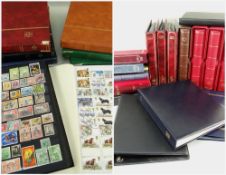 STAMPS: All world collection on 20th Century stamps in eight stock books, used and mint/near mint