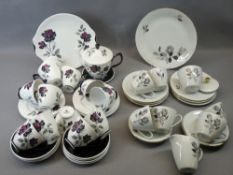 ROYAL ALBERT MASQUERADE & BAVARIAN GERMANY BONE CHINA TEAWARE - 28 pieces including teapot and cover