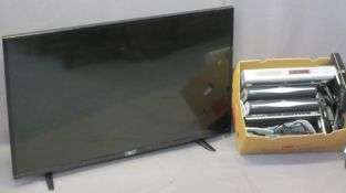L G 49IN FLATSCREEN TV & ASSOCIATED VISUAL PLAYERS including a Polaroid DVD, Sky boxes (2), Phillips