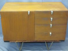 MID-CENTURY STAG S RANGE SIDEBOARD by John & Sylvia Reid - compact form with single cupboard door