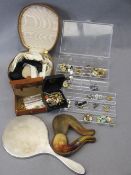 GENTLEMEN'S CUFFLINKS, stud buttons, Welsh Guards Association badges and clips, meerschaum pipe