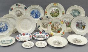 AN EXCELLENT COLLECTION OF 18 MOULDED BORDER WELSH CHILD'S PLATES OR SIMILAR mostly if not all