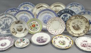 COLLECTION OF NINETEEN VARIOUS SWANSEA CAMBRIAN POTTERY PLATES (19) Comments: please view in