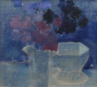 GORDON STUART oil on canvas - still life of flowers in a jug and another vessel, signed, 29 x