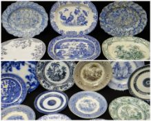 ASSORTED YNYSMEUDWY POTTERY PLATTERS & PLATES Comments: please view in person to examine condition