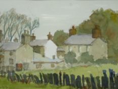 STANLEY NOWELL watercolour - cottages at Croesor, signed and dated 1994 with artist's details