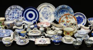LARGE ASSORTMENT OF ANTIQUE WELSH POTTERY TABLEWARE, Llanelly, Swansea and Ynysmeudwy items,