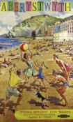 HARRY RILEY colour poster - British Rail (Western Region) advertisement for Aberystwyth 'Where