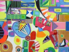 DANIEL MEAKIN mixed media on box canvas - abstract entitled 'Visual Studies Around the House',