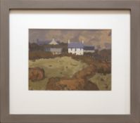 GARETH THOMAS oil on board - entitled verso 'North Wales Cottages', signed, 23.5 x 31cms