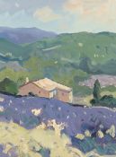 GARETH THOMAS oil on board - French villa in the countryside, signed, unframed, 32 x 23.5cms