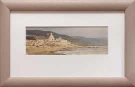 GARETH THOMAS watercolour - French coastal scene, entitled verso 'Fishing Village near Roscoff',