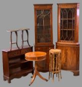 VINTAGE & REPRODUCTION FURNITURE PARCEL, seven items to include a neat reproduction mahogany glass