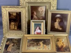 CRYSTOLEUMS - an assortment of seven, various scenes, 47 x 42cms