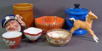 CHINA & GLASSWARE - Royal Lancastrian seven sided bowl, 14.5cms diameter, Beswick foal, Royal