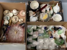 ART GLASS STYLE TWO TIER CAKESTAND, other glassware and assorted china ware