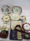 MINTON HADDON HALL PEDESTAL BOWL - 22cms diameter, decorative cabinet plates, also, vintage cased