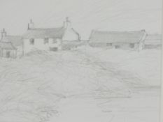 STEPHEN JOHN OWEN pencil sketch titled verso - 'Farm near Llandwrog', 2008, initialled left hand