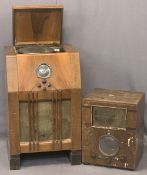 VINTAGE WALNUT CASED VALVE RADIOS (2) - both having Bakelite knobs, the larger radio dial marked '