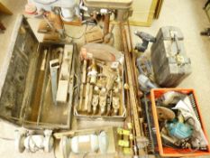 TOOLS - vintage parcel including Stanley planes, block planes, wooden toolbox, ETC