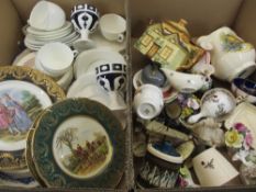 TEAWARE - an assortment, display plates, cabinet china, ETC (2 boxes)