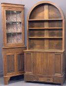 REPRODUCTION OAK FURNITURE, 2 ITEMS - a Dutch top dresser with single central cupboard door to the