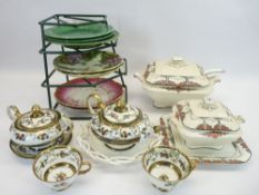 CROWN DUCAL ORANGE TREE TUREENS, Japanese teaware, Majolica and Green Leaf plates, ETC