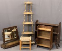 ANTIQUE & LATER OCCASIONAL FURNITURE, 5 ITEMS to include a Regency mahogany swing toilet mirror with