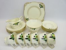 PLANT TUSCAN CHINA ART DECO TEASET - 21 piece