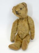 RARE MINIATURE 1920s GERMAN TEDDY BEAR - probably Bing with articulated limbs and head, pronounced